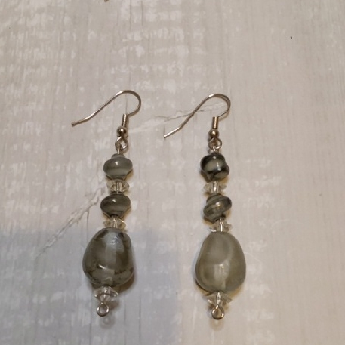 Chic Marble-Effect Dangle Earrings